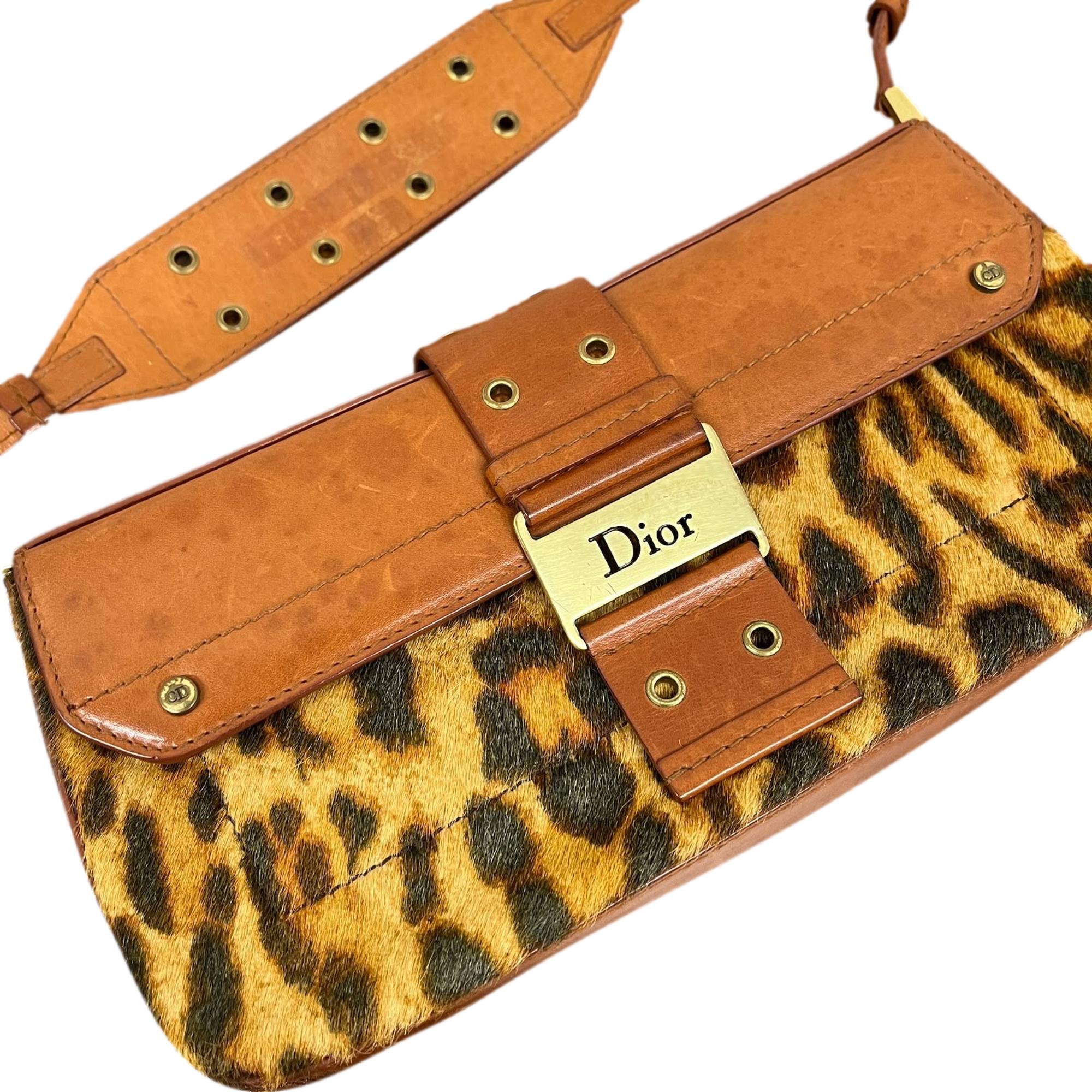 Dior Cheetah Calf Hair Shoulder Bag