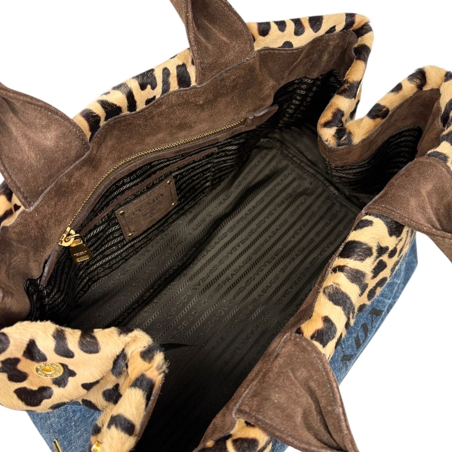 Prada Cheetah Print Denim Top Handle Bag – Treasures of NYC