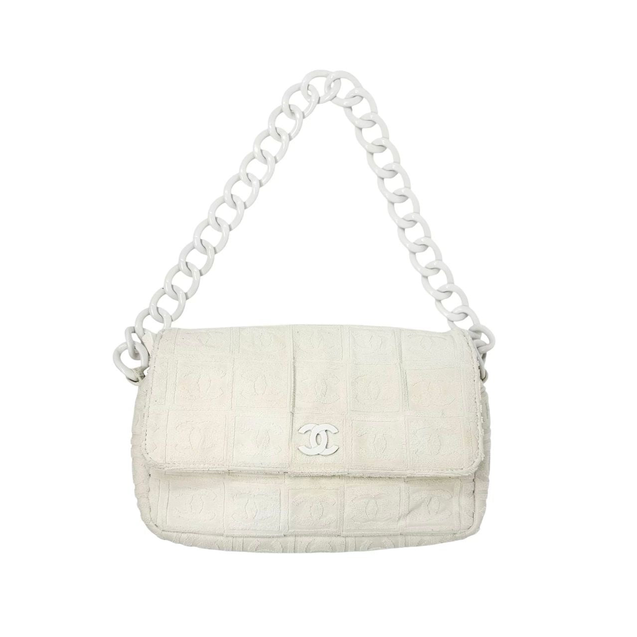 Chanel White Terry Shoulder Bag