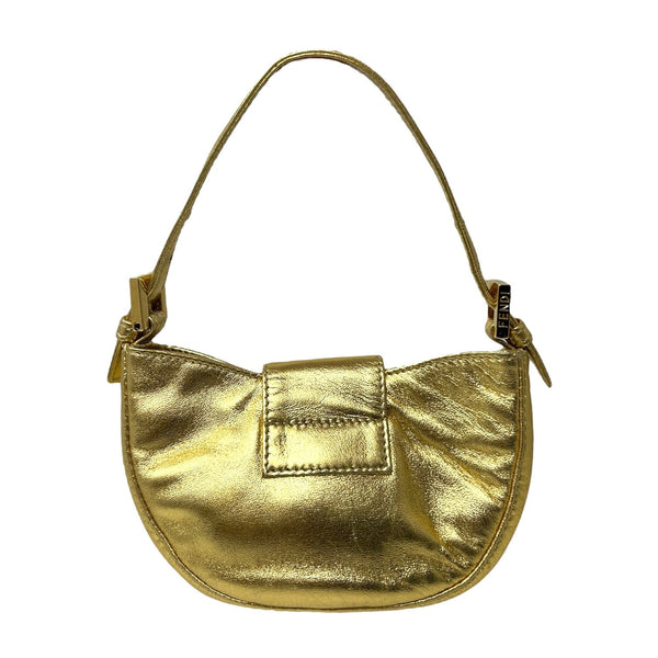 Fendi Gold Mini Rhinestone Croissant Bag