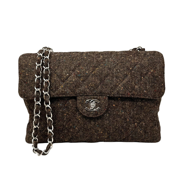 Chanel Brown Tweed Flap Bag