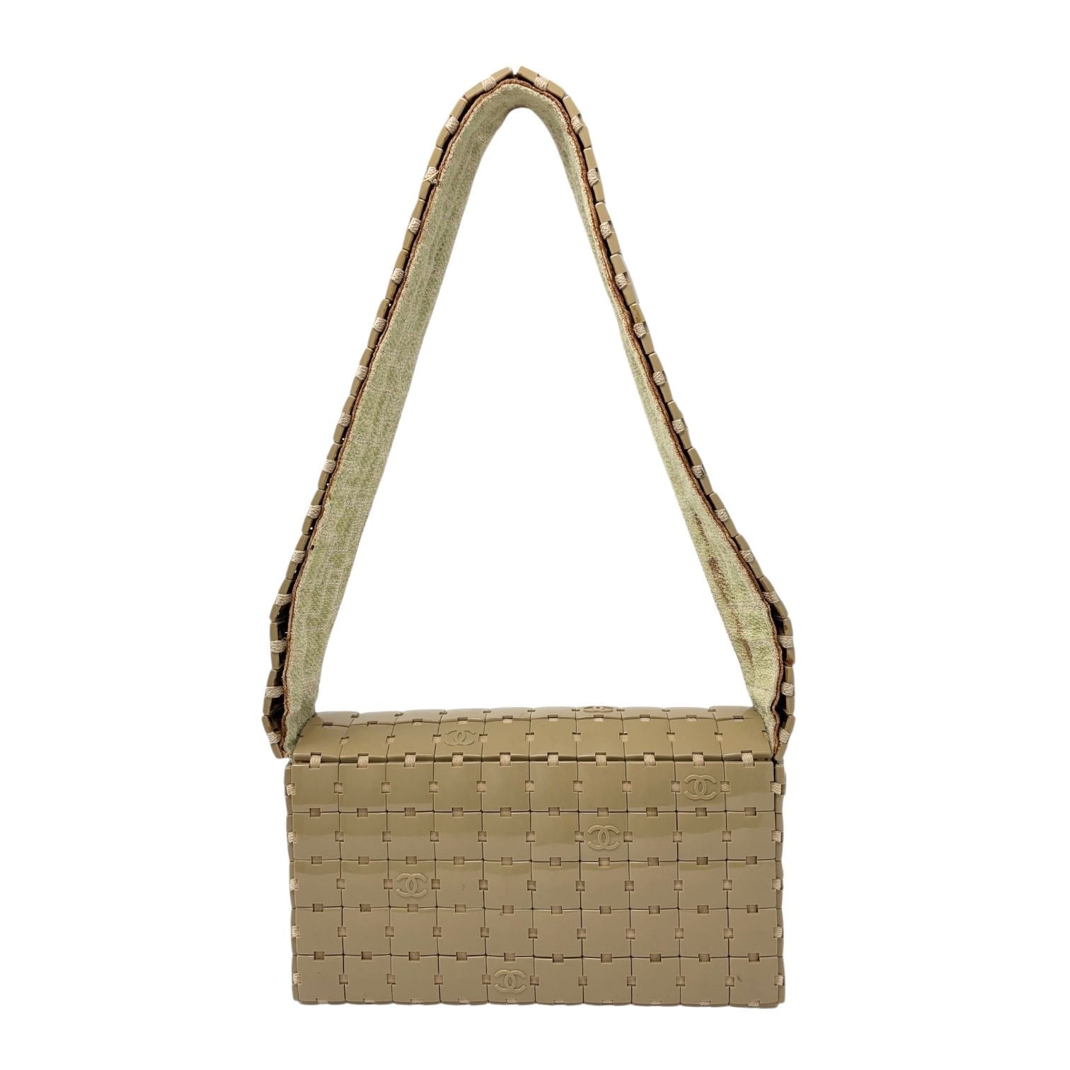 Chanel Beige Logo Puzzle Shoulder Bag