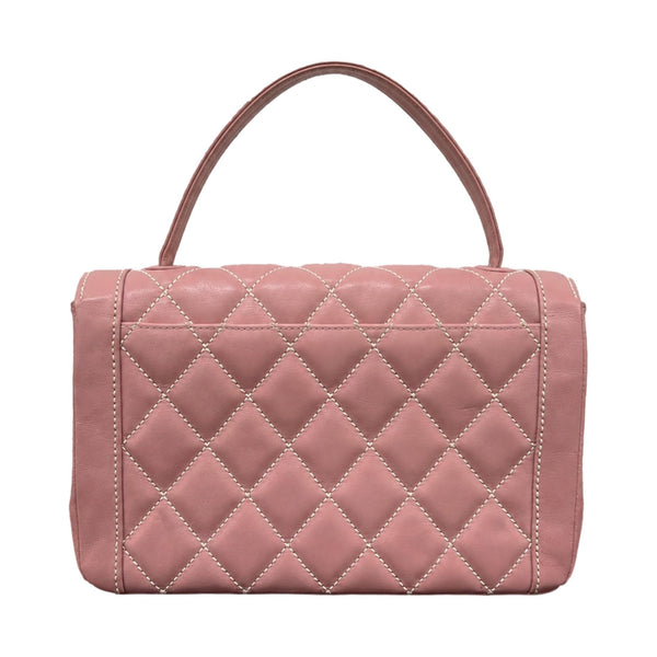 Chanel Pink Quilted Top Handle Bag