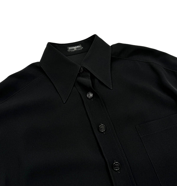 Chanel Black Logo Button Down