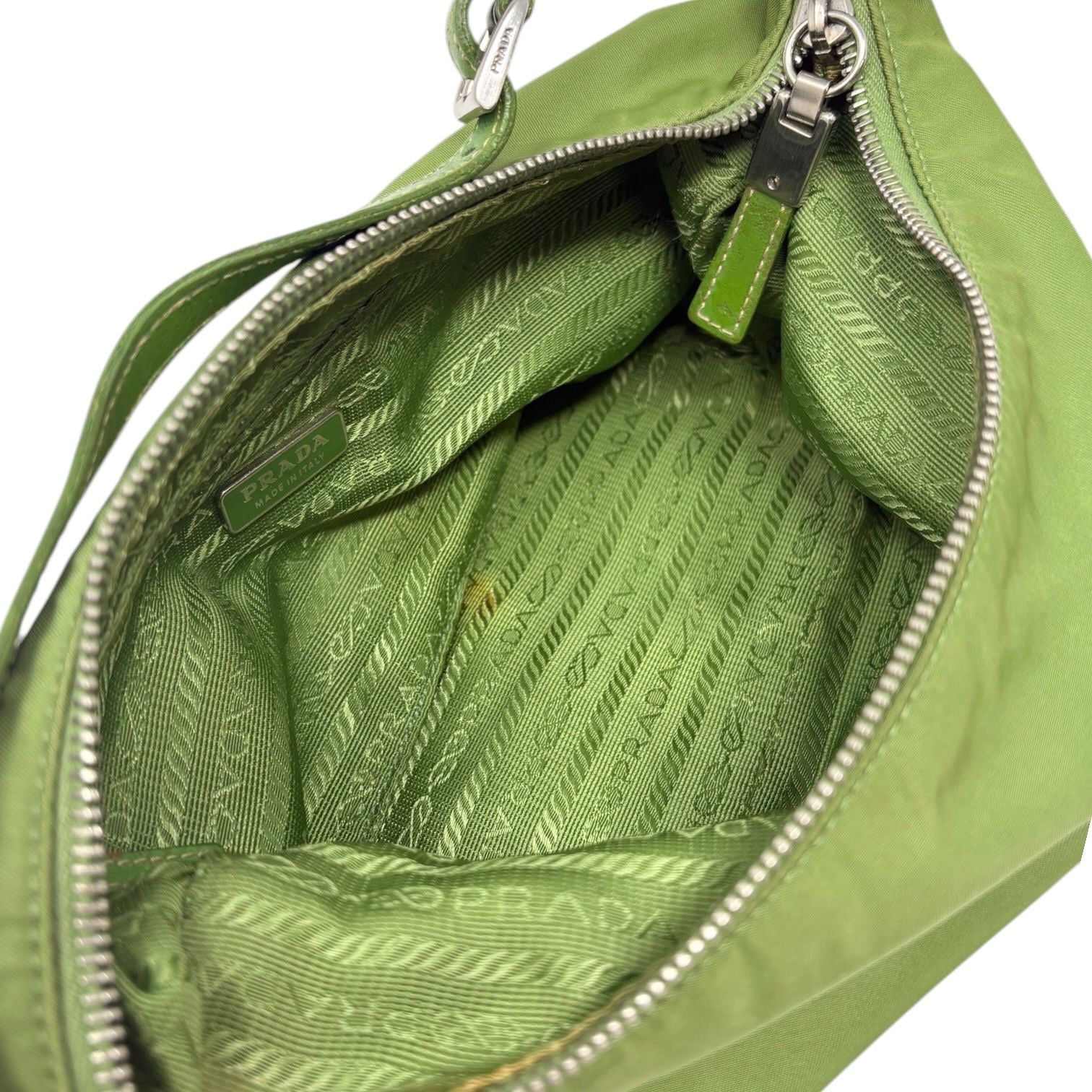 Prada Green Nylon Shoulder Bag