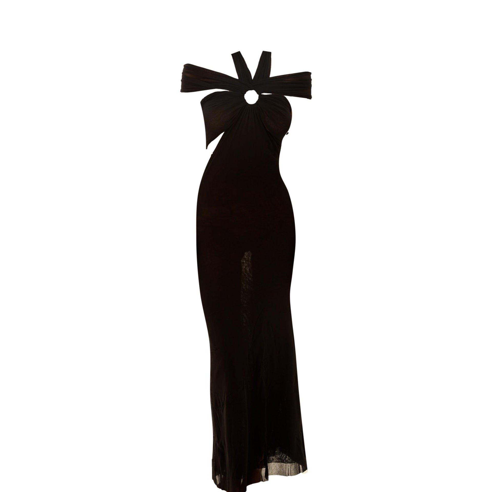 Jean Paul Gaultier Black Mesh Cutout Dress