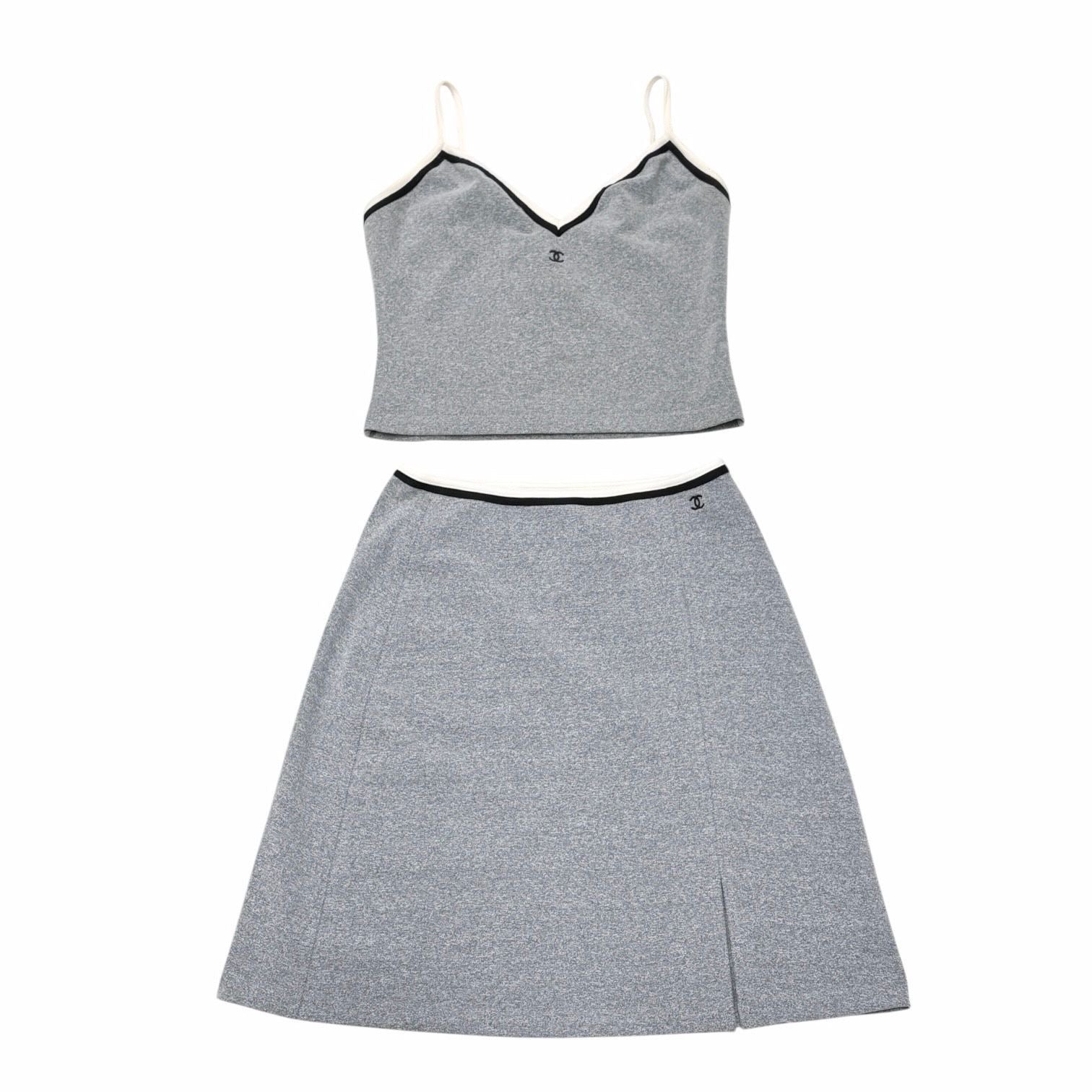 Chanel Grey Logo Stretch Set