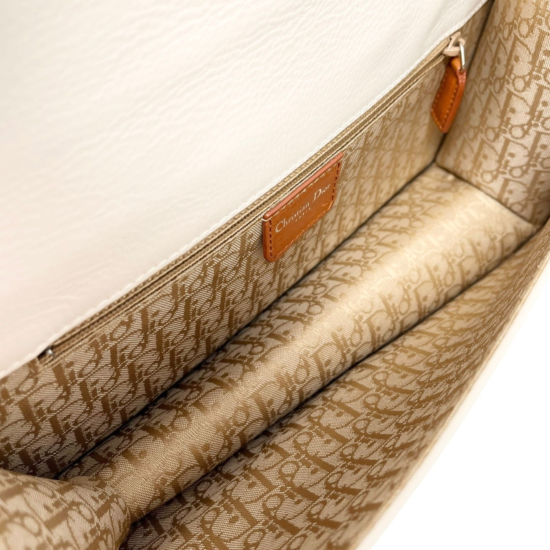 Dior Tan + Ivory Leather Shoulder Bag