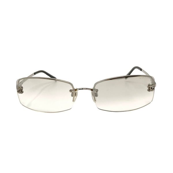 Chanel Clear Rhinestone Mini Rimless Sunglasses – Treasures of NYC