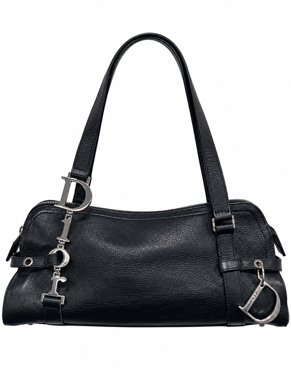 Dior Black Long Leather Shoulder Bag