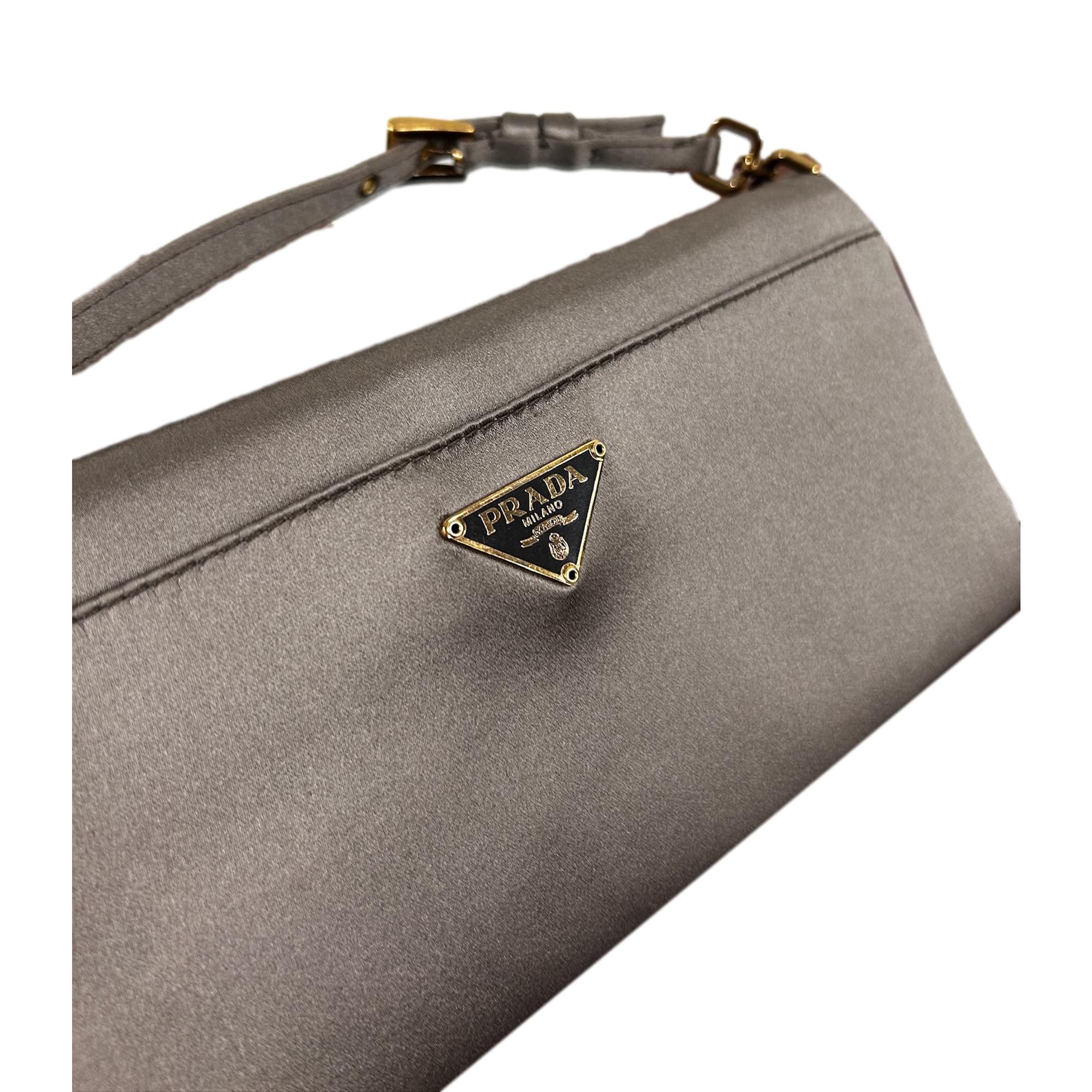 Prada Slate Satin Mini Top Handle Bag