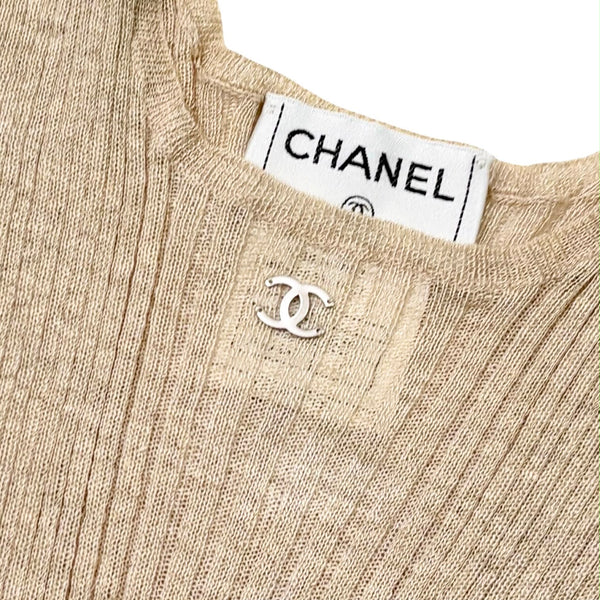 Chanel Beige Logo Tank