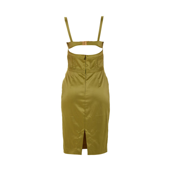 Roberto Cavalli Lime Green Corset Dress