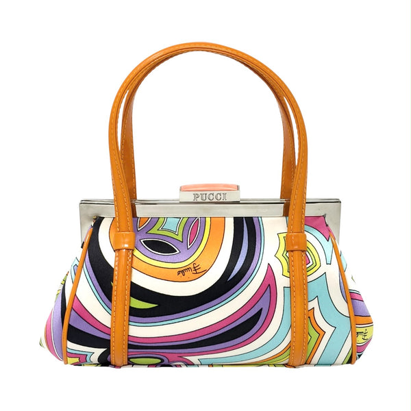 Pucci Orange Top Lock Mini Bag
