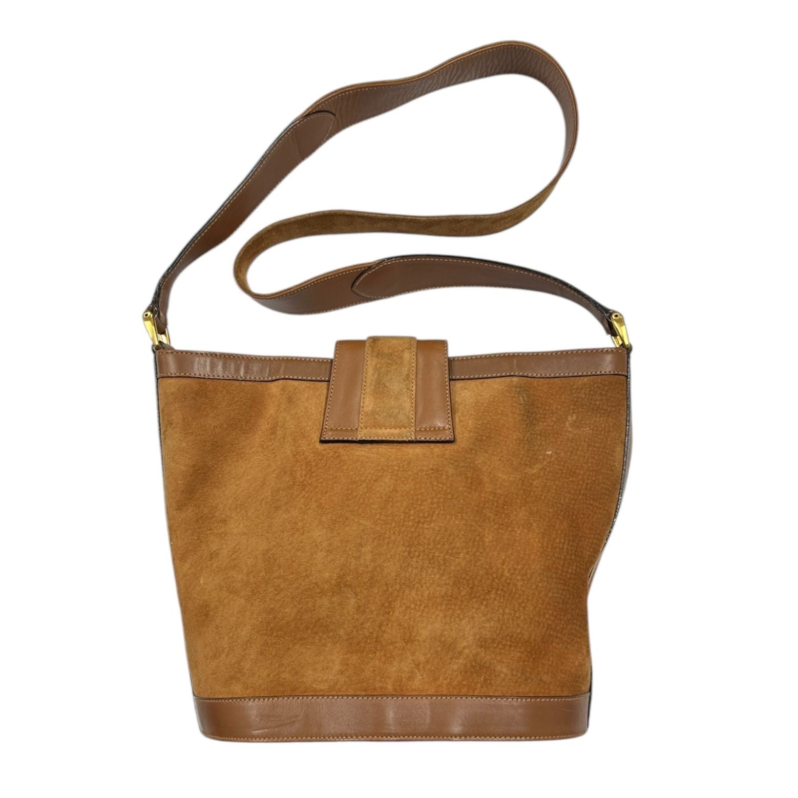 Gucci Brown Suede Horsebit Shoulder Bag