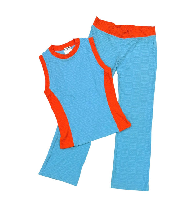 Chanel Baby Blue Terrycloth Logo Set