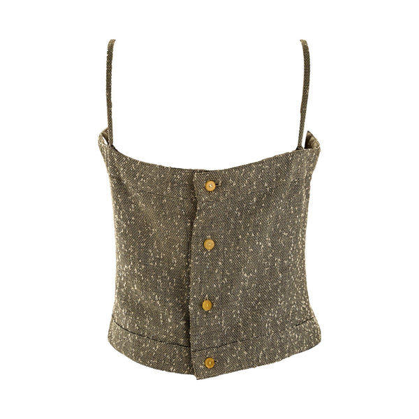 Chanel Grey Tweed Cropped Tank