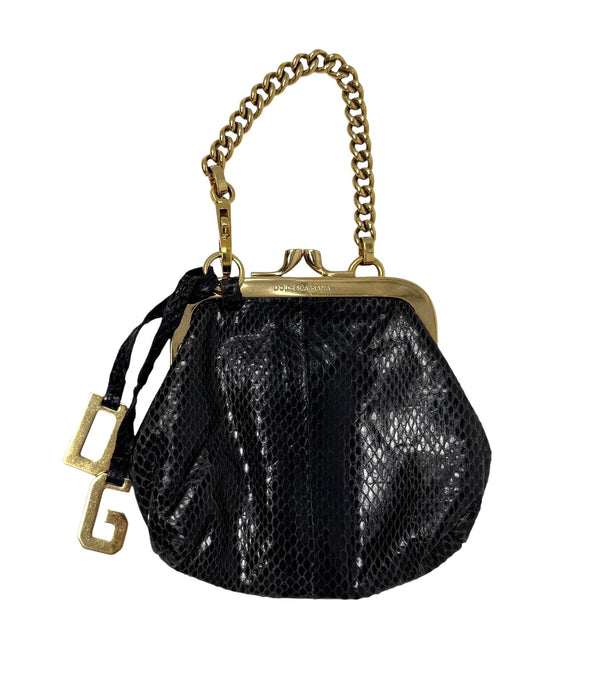 Dolce & Gabbana Black Snakeskin Mini Bag