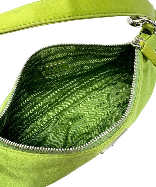Prada Green Satin Shoulder Bag