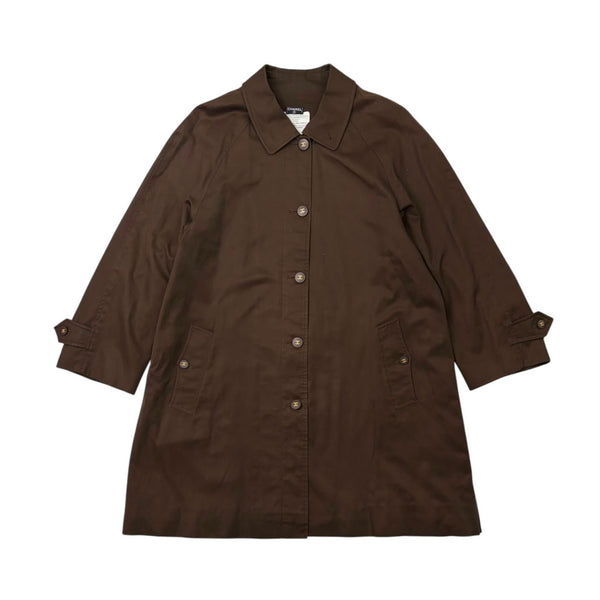 Chanel Brown Logo Button Trench Coat
