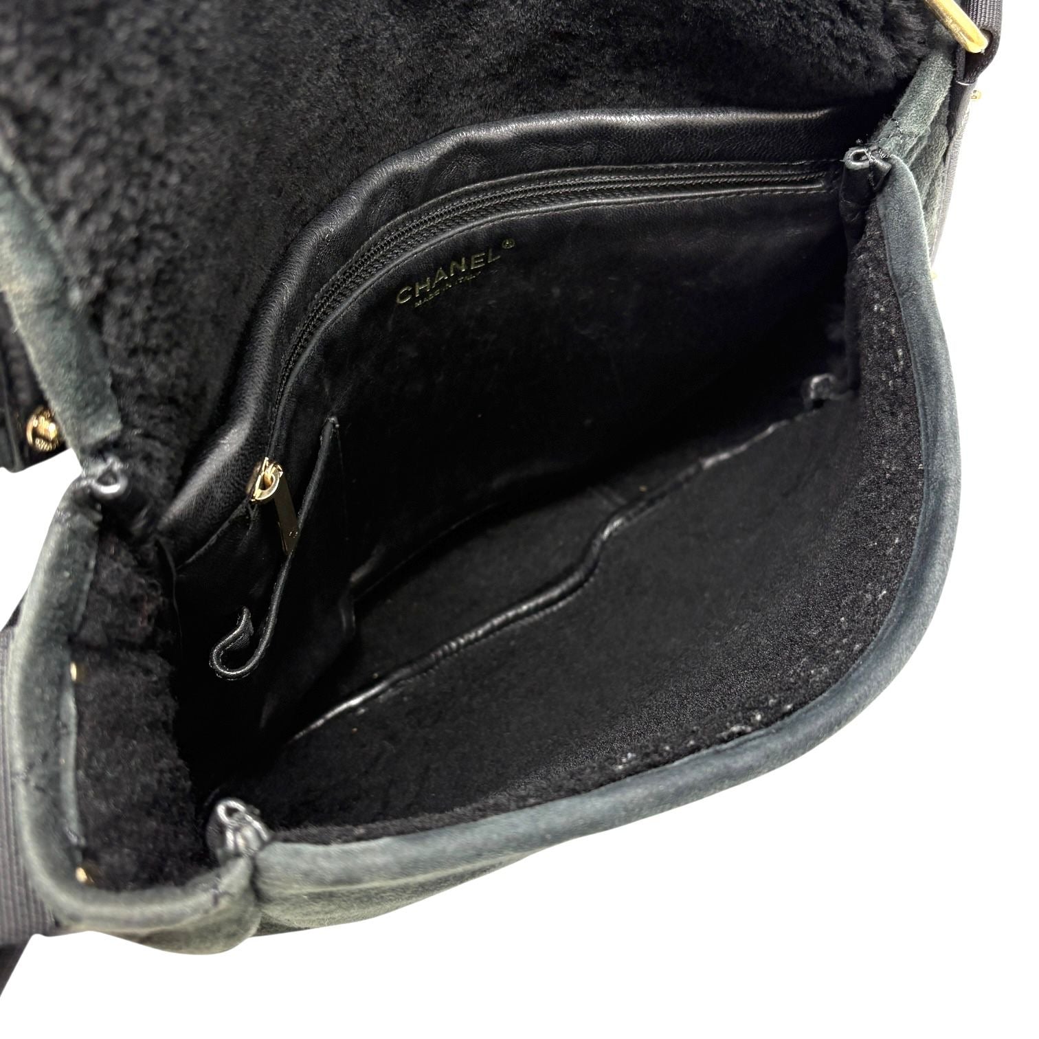 Chanel Black Suede Messenger Bag