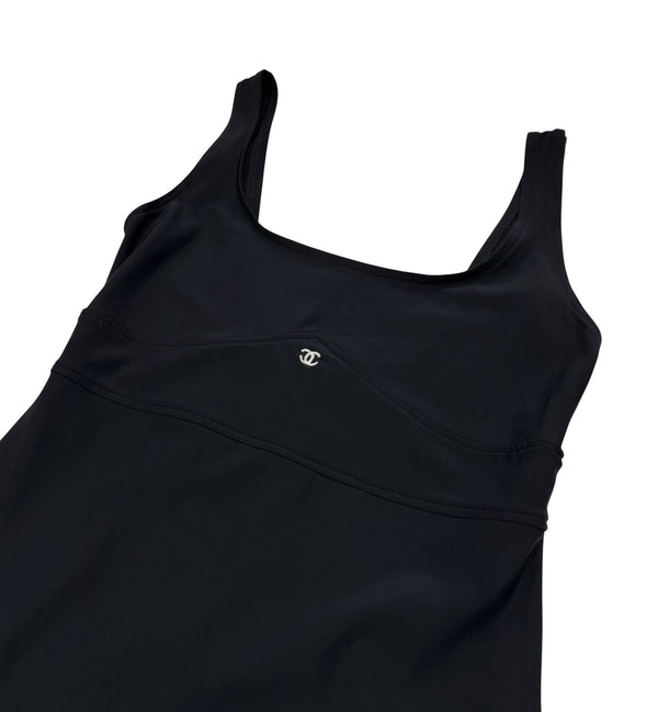 Chanel Black Logo Stretch Dress