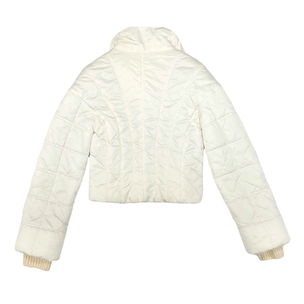 Chanel White Puffer Logo Coat
