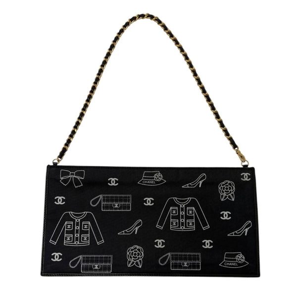 Chanel Black Icon Chain Logo Bag