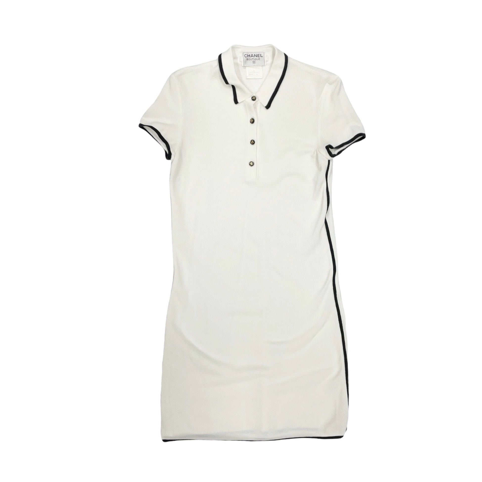 Chanel White Polo Button Dress