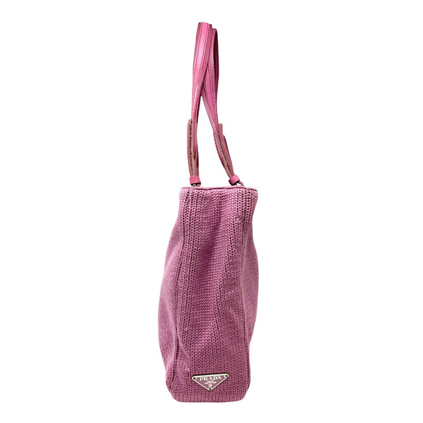 Prada Pink Knit Shoulder Bag