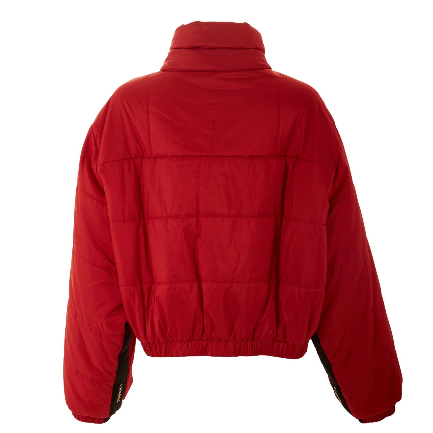 Chanel Red Logo Puffer Jacket