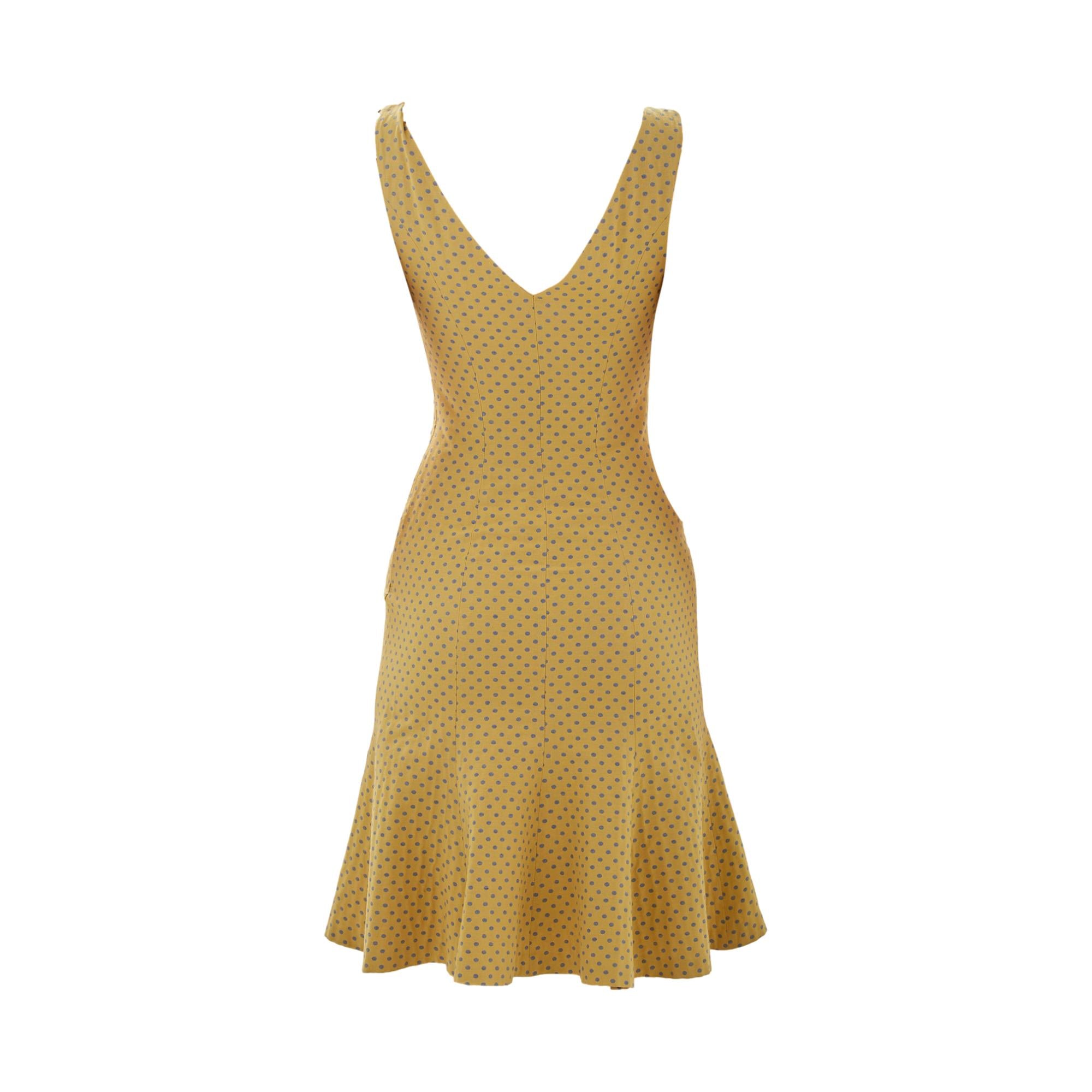 Moschino Multi Polka Dot Cotton Bow Sleeveless Dress