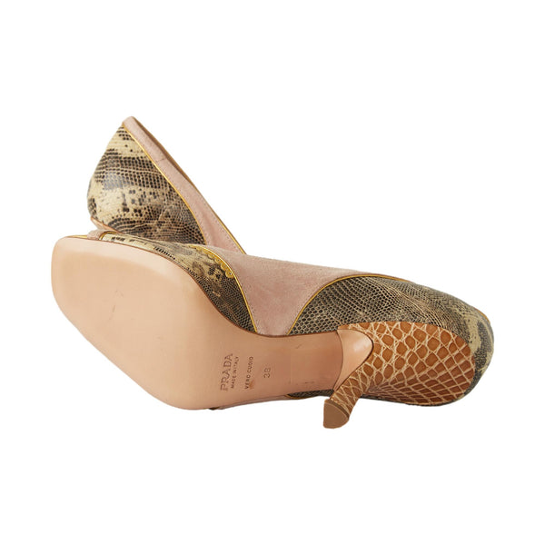 Prada Pink Snakeskin Heels