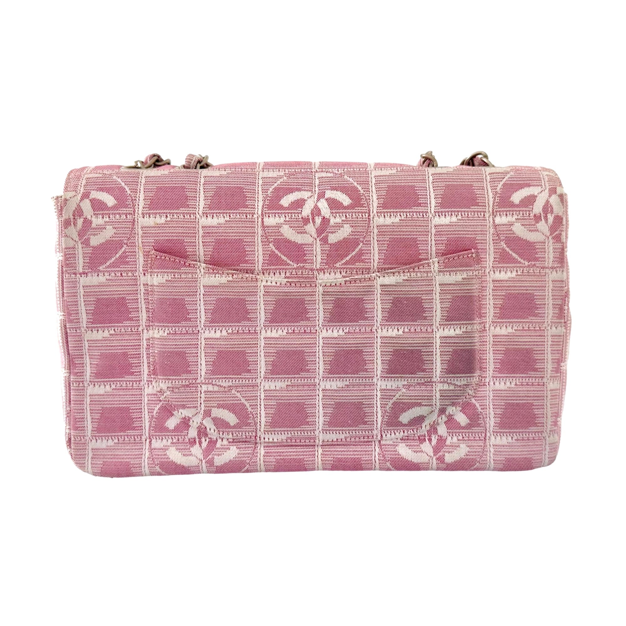 Chanel Pink Canvas Travel Line Flap Bag