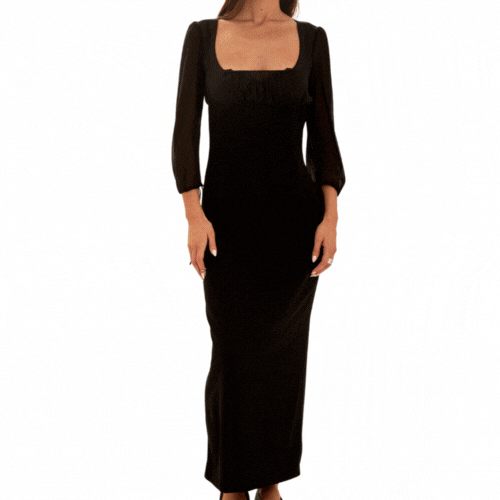 Dolce & Gabbana Black Peasant Dress