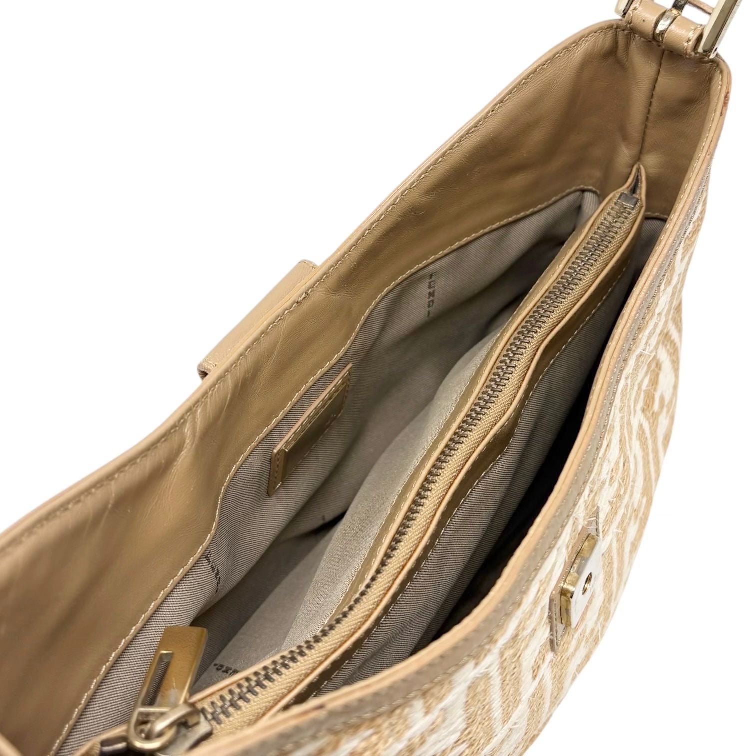 Fendi Two Tone Woven Shoulder Bag