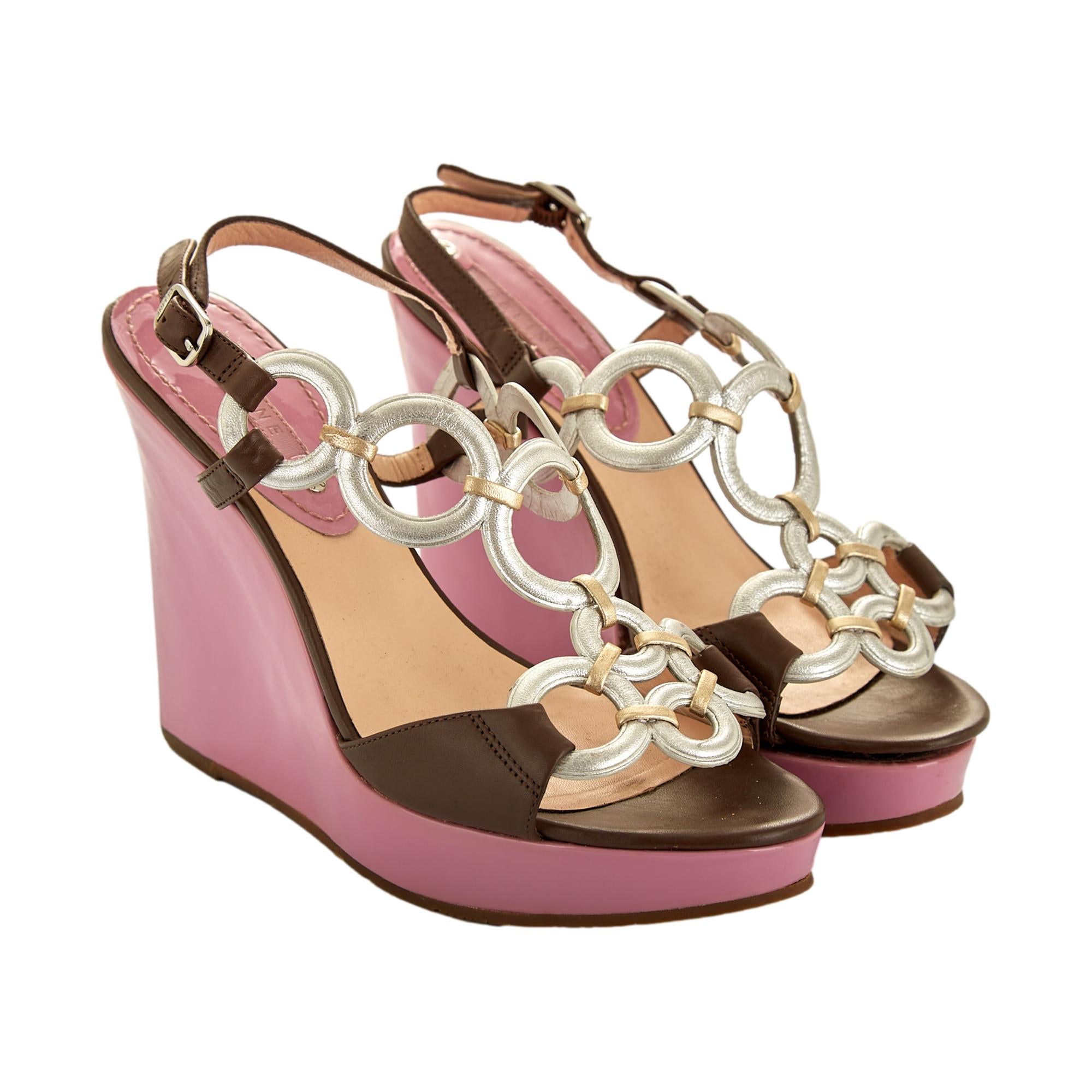 Celine Silver Ring Wedge Heels