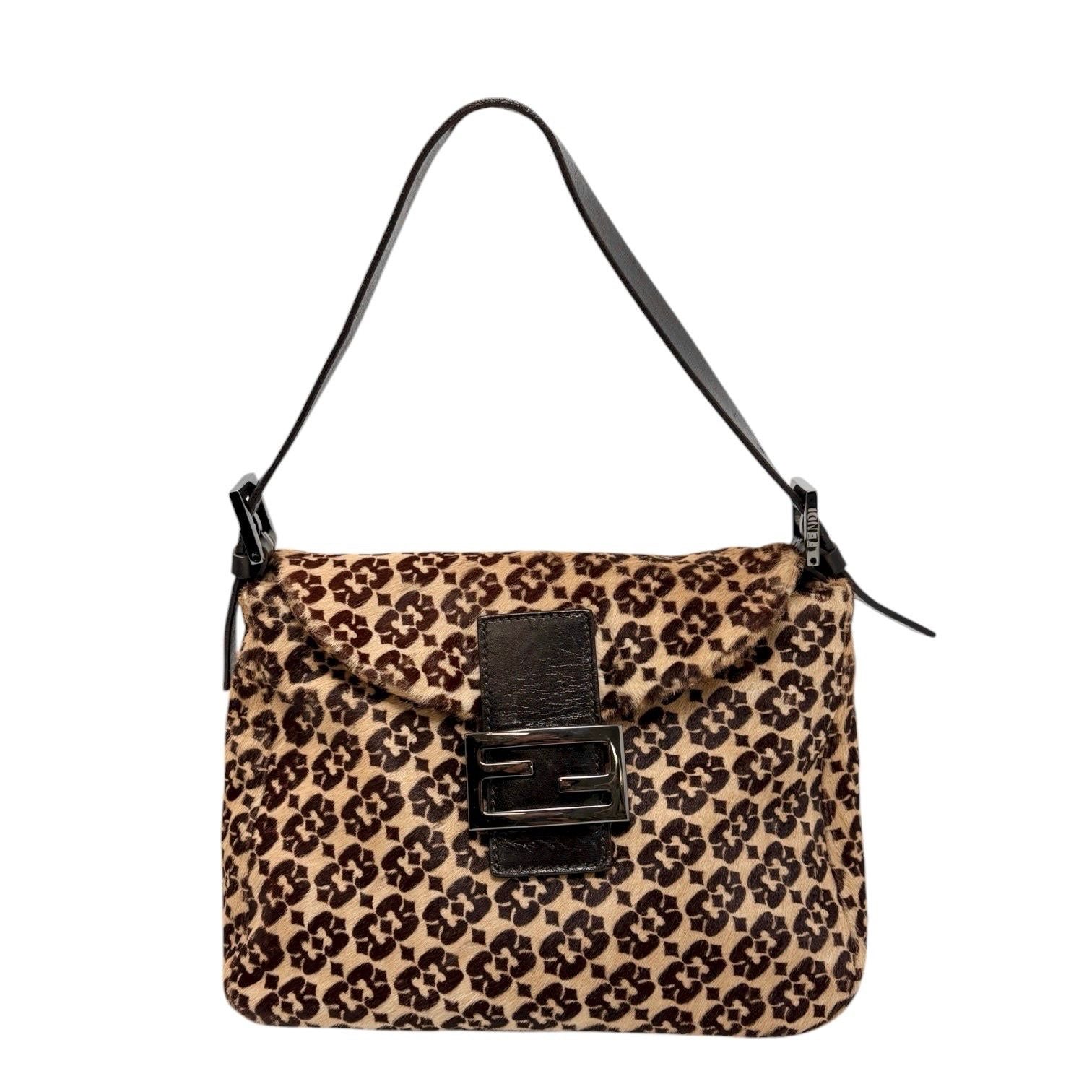 Fendi Geometric Calf Hair Shoulder Bag