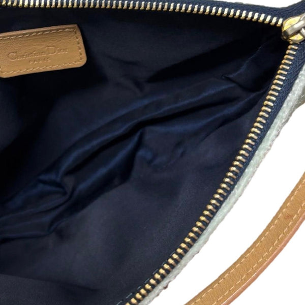 Dior Baby Blue Sequin Logo Mini Saddle Bag