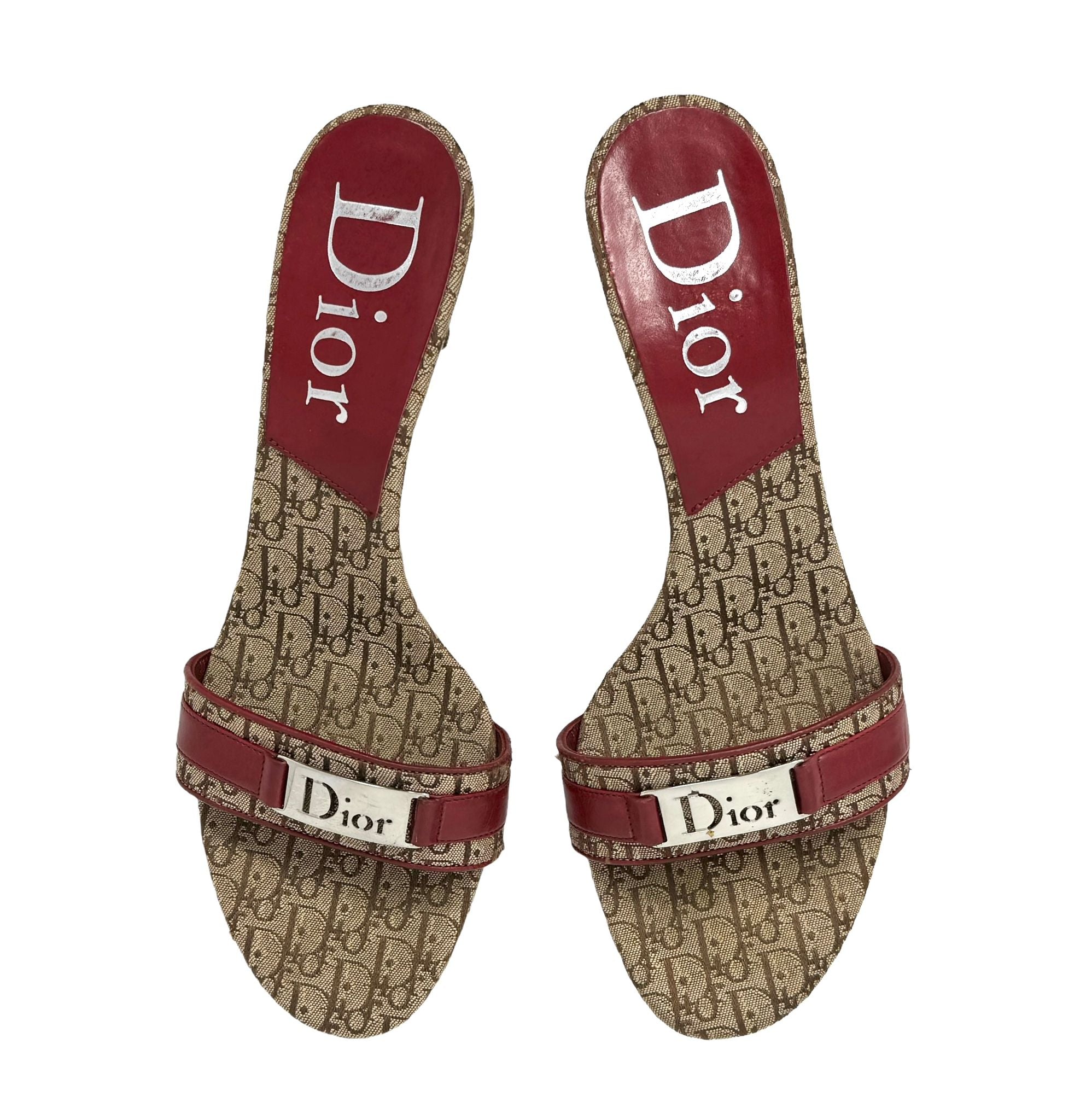 Dior Red Logo Plaque Heels