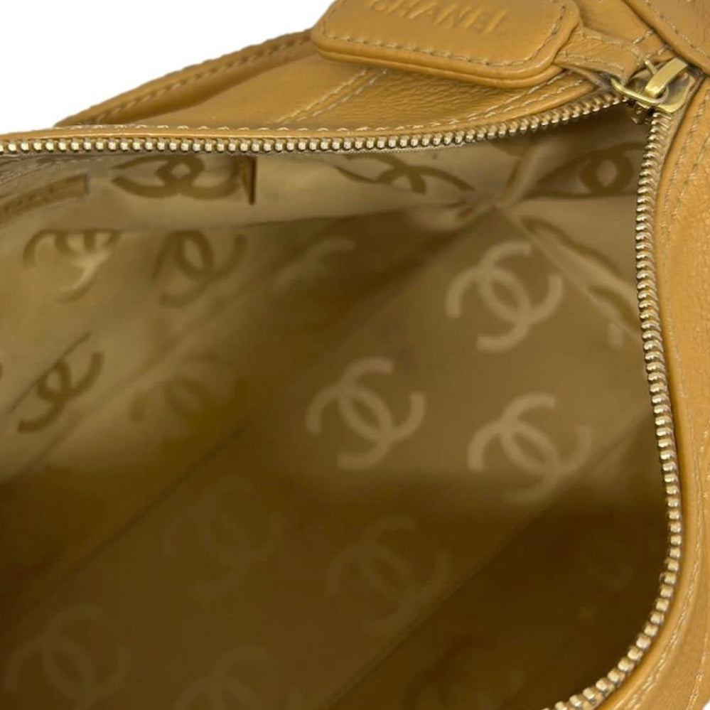 Chanel Tan Caviar Chain Shoulder Bag