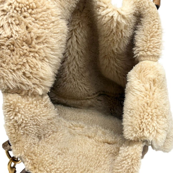 Miu Miu Brown Shearling Oversized Bag