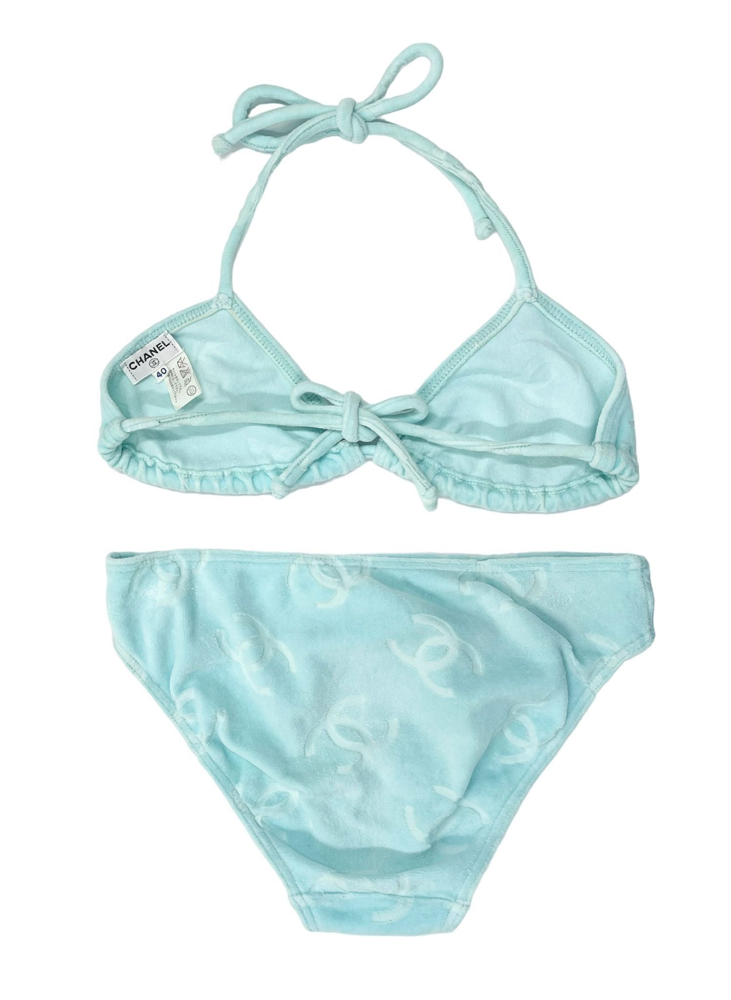 Chanel Baby Blue Velour Bikini