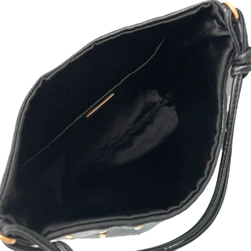 Prada Black Leather Studded Shoulder Bag