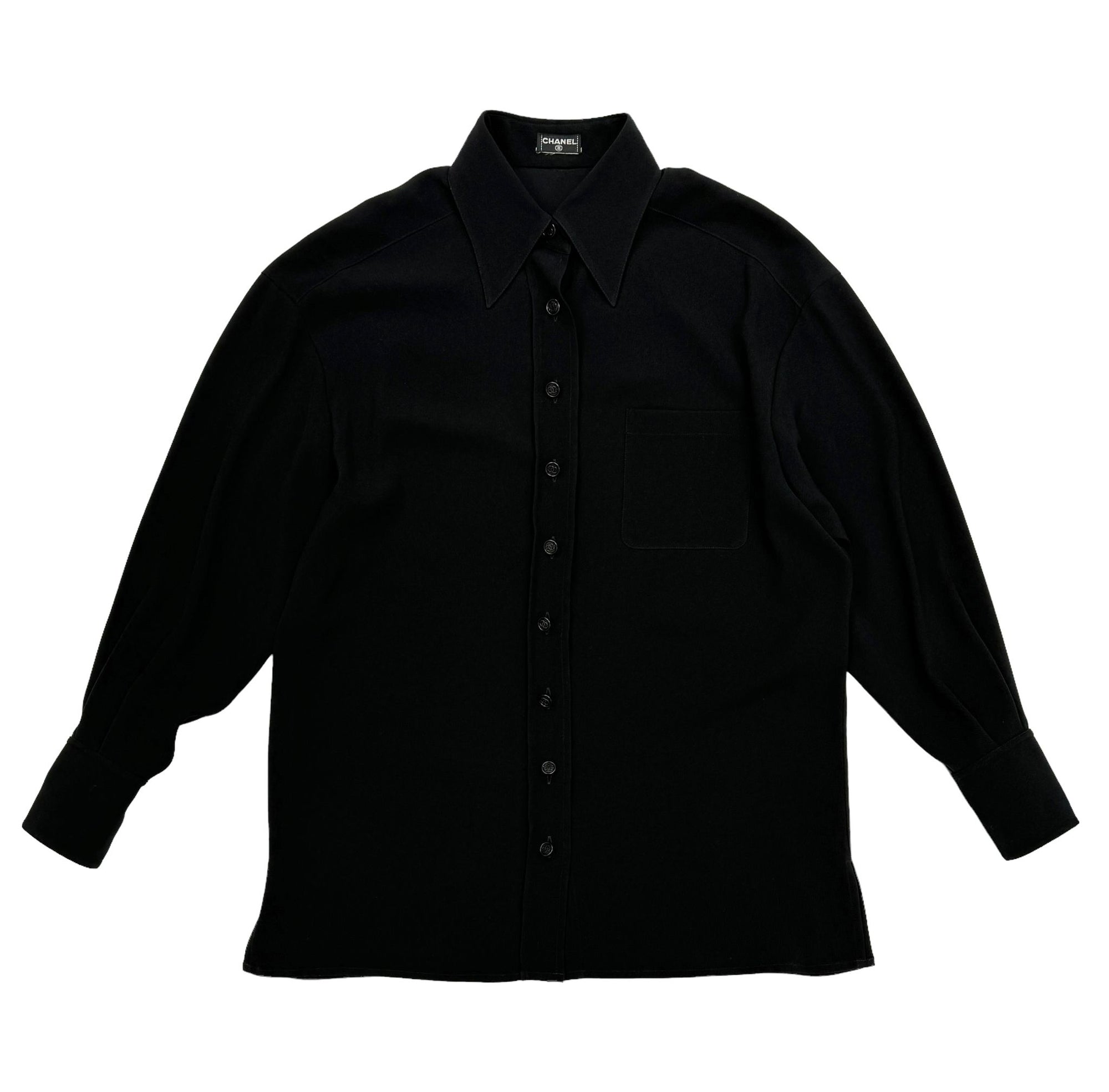 Chanel Black Logo Button Down