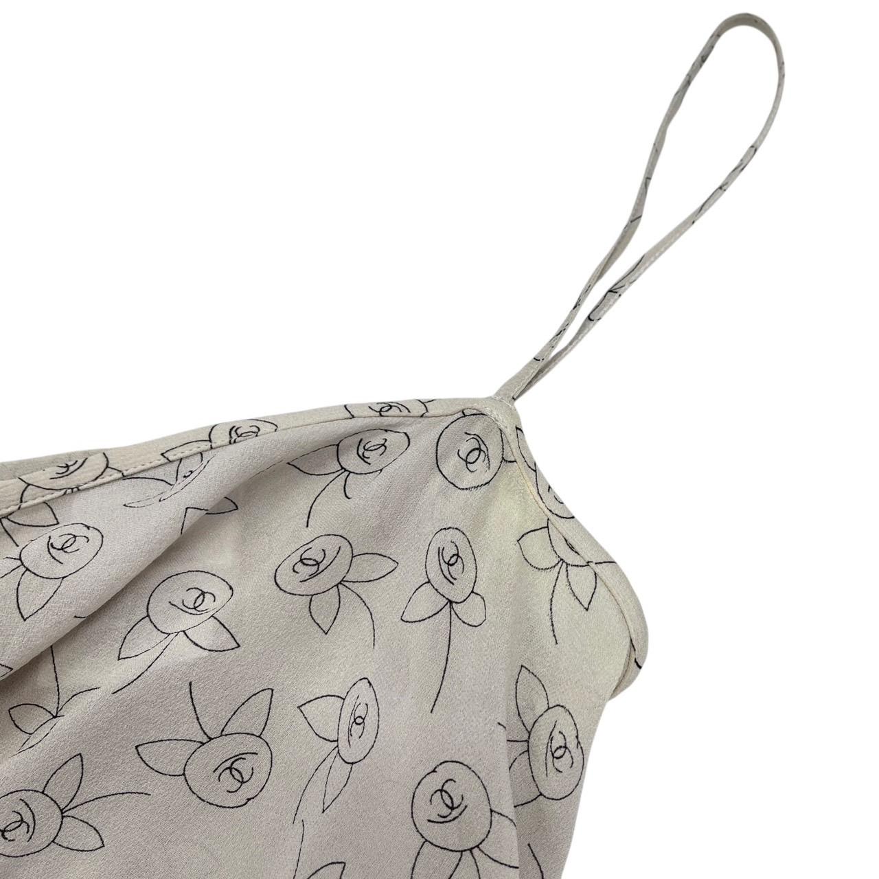 Chanel Floral Ruffle Tank Top