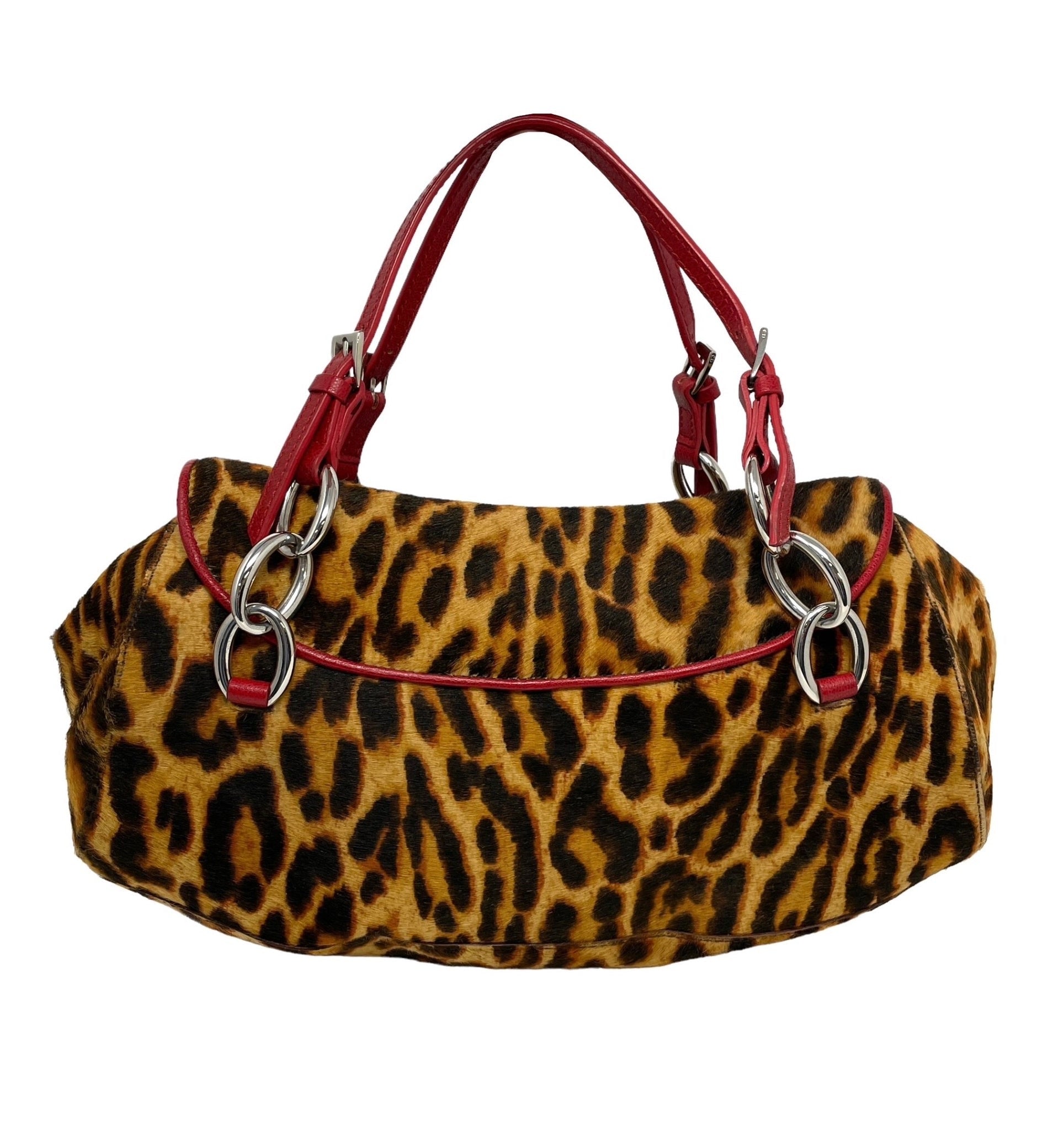 Dior Cheetah Print Logo Shoulder Bag