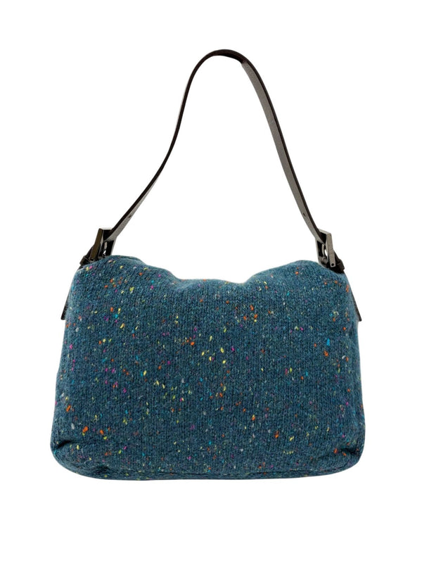 Fendi Blue Wool Mama Baguette Bag