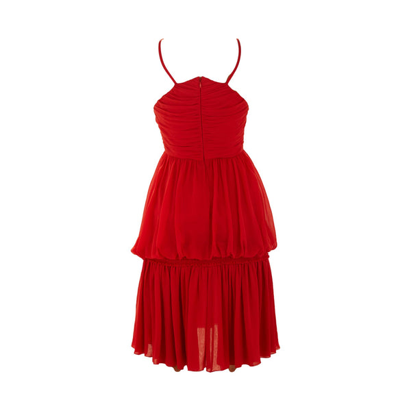 Chanel Red Tiered Babydoll Dress