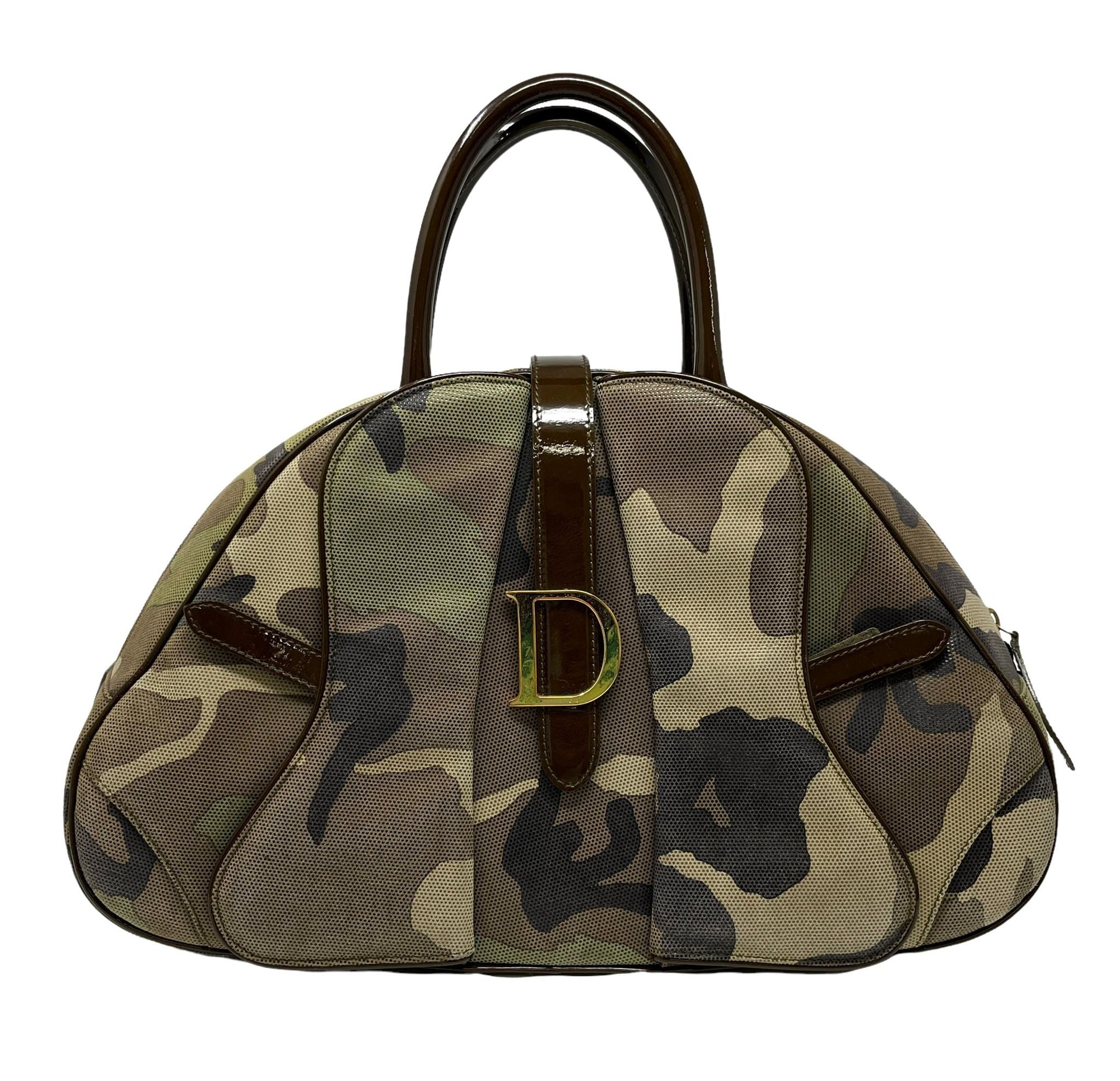 Dior Camouflage Double Saddle Top Handle Bag